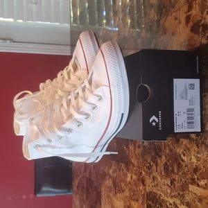 White Converse All Star High Tops Unisex